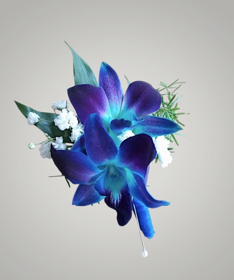 Blue Bom Boutonniere