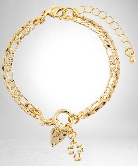 Giving Heart/Cross Bracelet